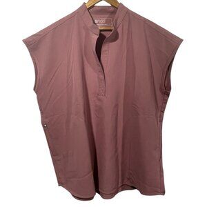 FIGS Rafaela Oversized Scrub Top Mauve Pink Women’s Size M Sleeveless